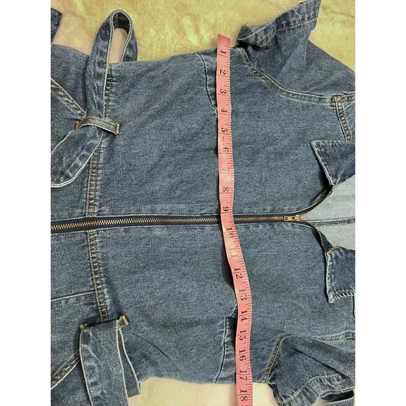 Sofie The Label Blue Denim Ashton Jumpsuit With Belt & Pockets Size M